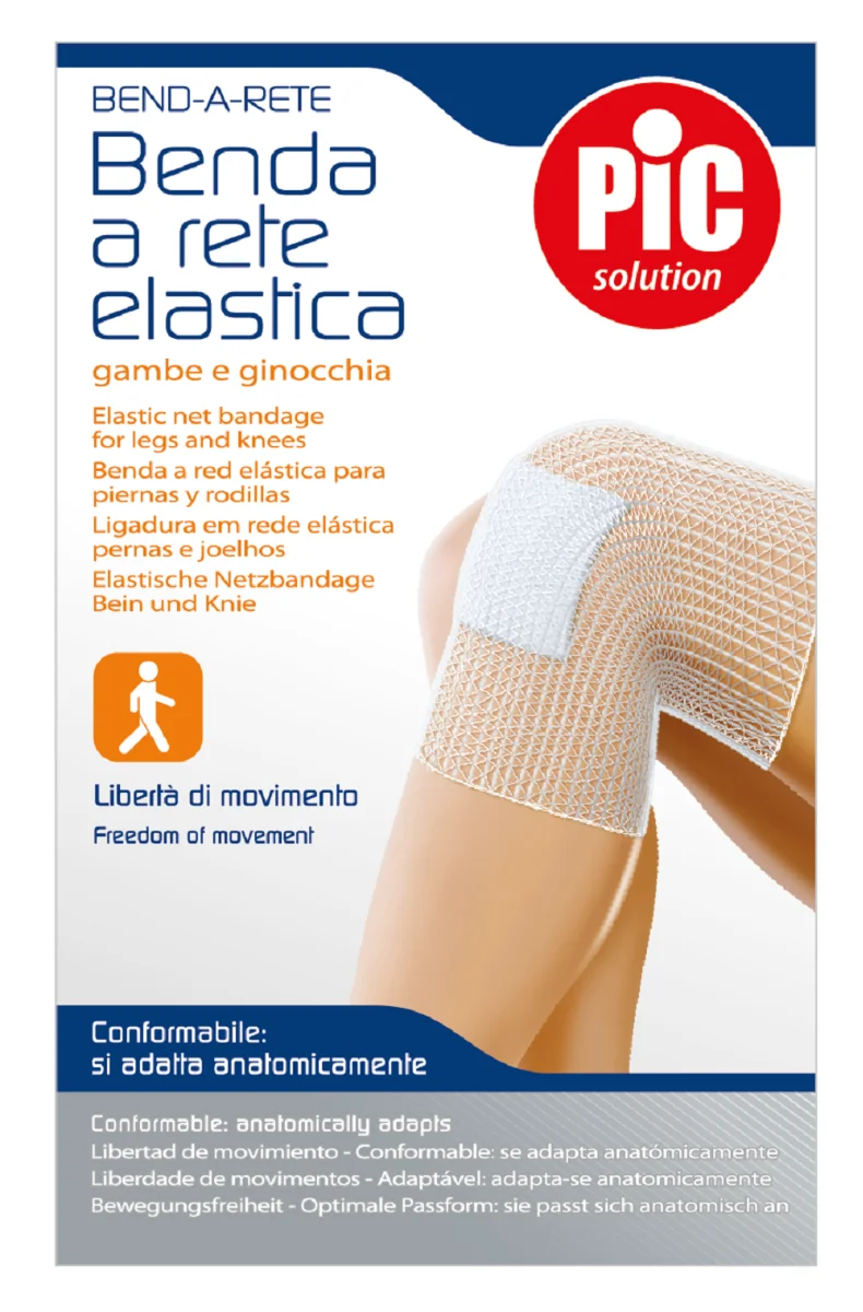 Pic Bende a Rete Elastica Gambe e Ginocchio Calibro 4 Lunghezza 3 Metri Fissaggio di Medicazioni