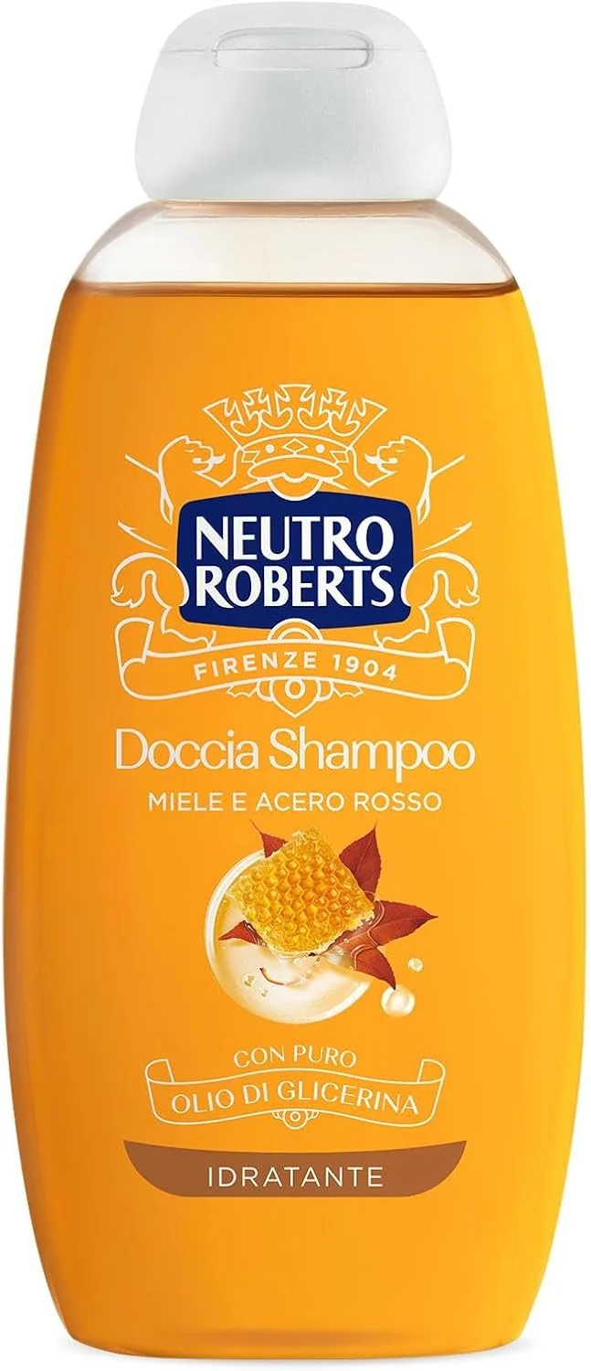 Neutro Roberts Docciaschiuma Shampoo Idratante 250 ml Con Miele e Acero Rosso
