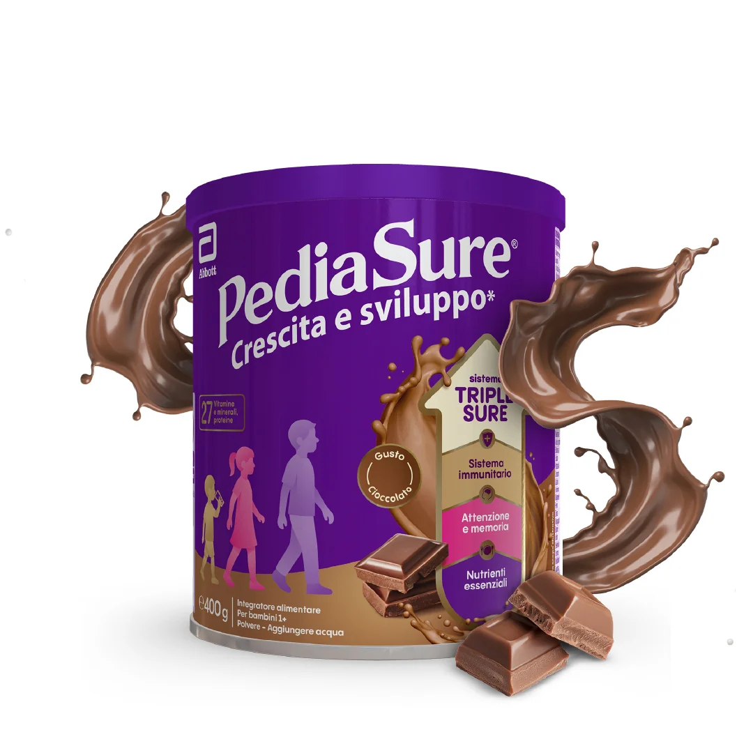 Pediasure Crescita E Sviluppo Integratore Multivitaminico Per Bambini Formato 400g Gusto Cioccolato Integratore per la Crescita