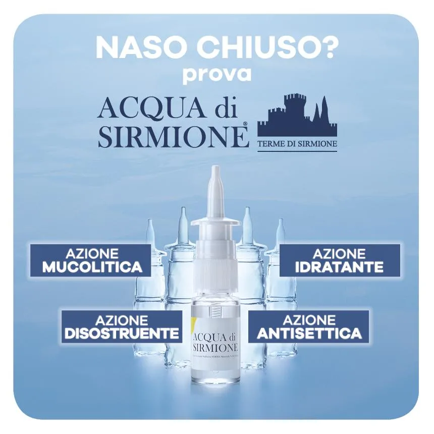 Acqua di Sirmione Minerale Naturale Spray Nasale 6 Fiale 15 ml 