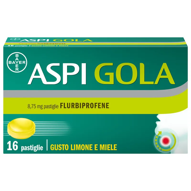 Aspi Gola Antinfiammatorio 16 Caramelle Miele-Limone Mal di Gola