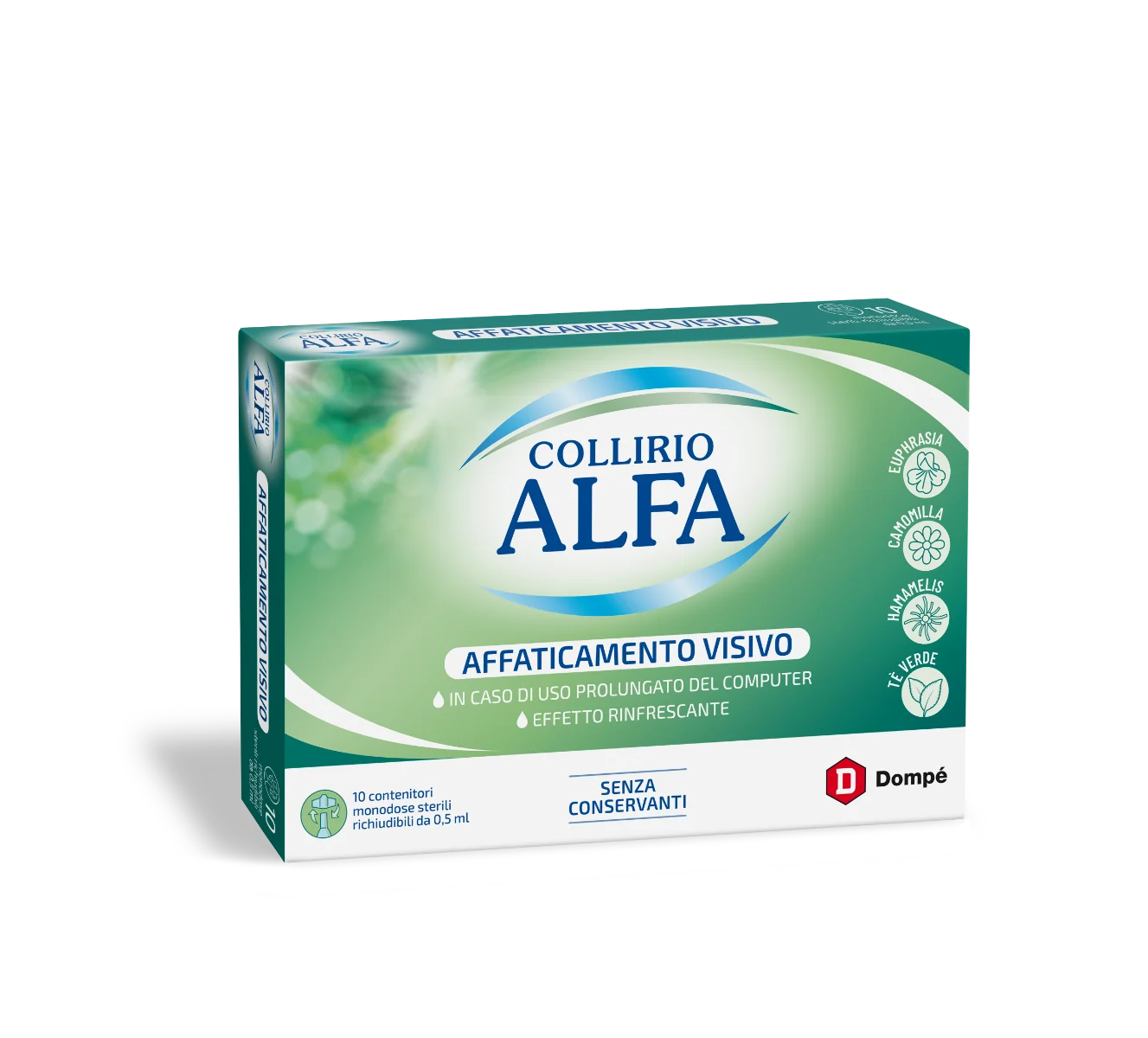 Alfa Natura Gocce Oculari 10 Flaconcini Rinfrescanti e Lenitive