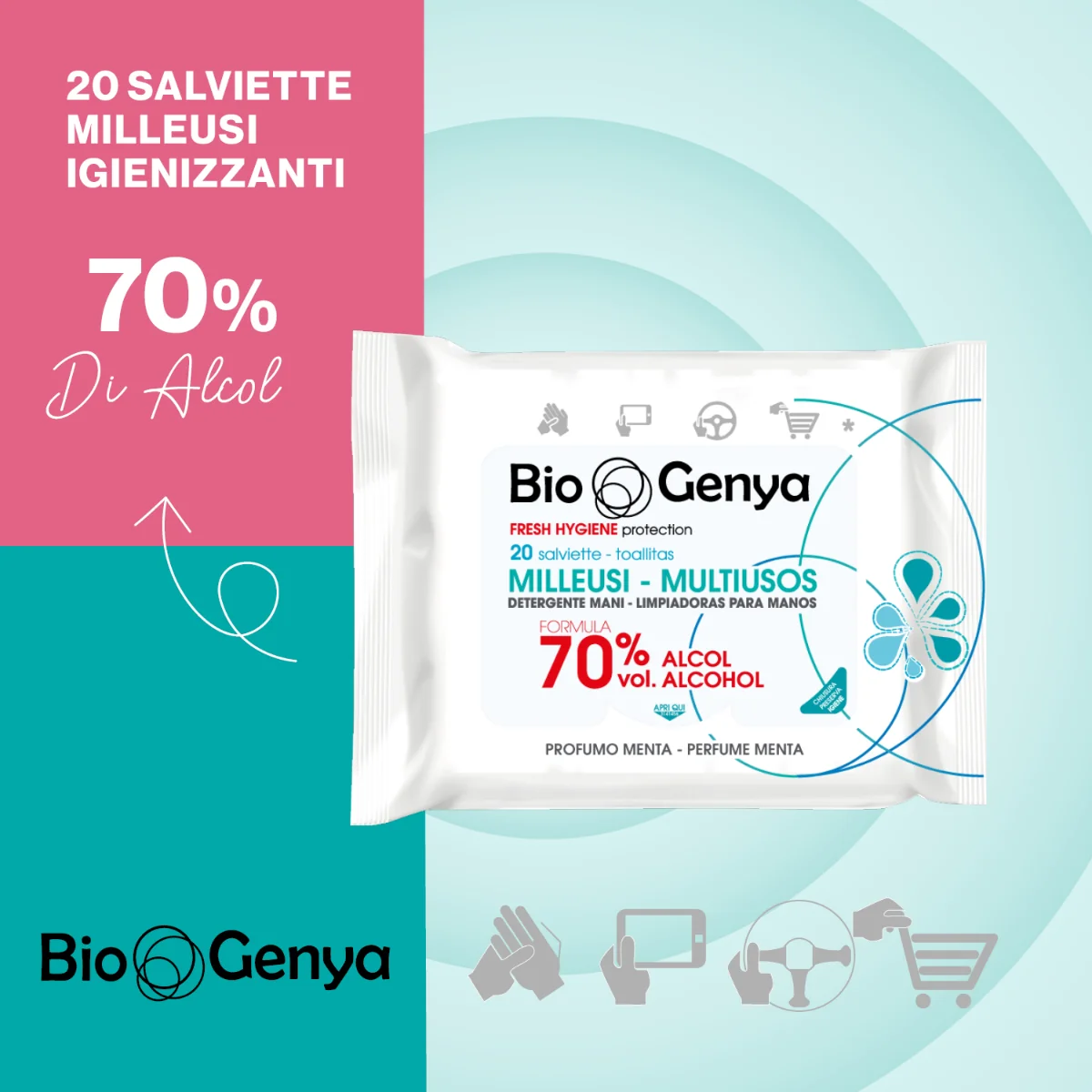 Biogenya Milleusi Igienizzante 70% Alcol
