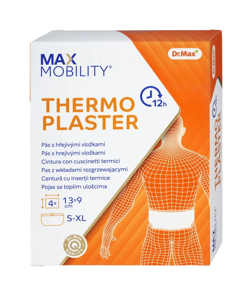 Max Mobility Thermo Cerotti Caldi Schiena 4 Pezzi+Fascia Tensioni Muscolari e Articolari