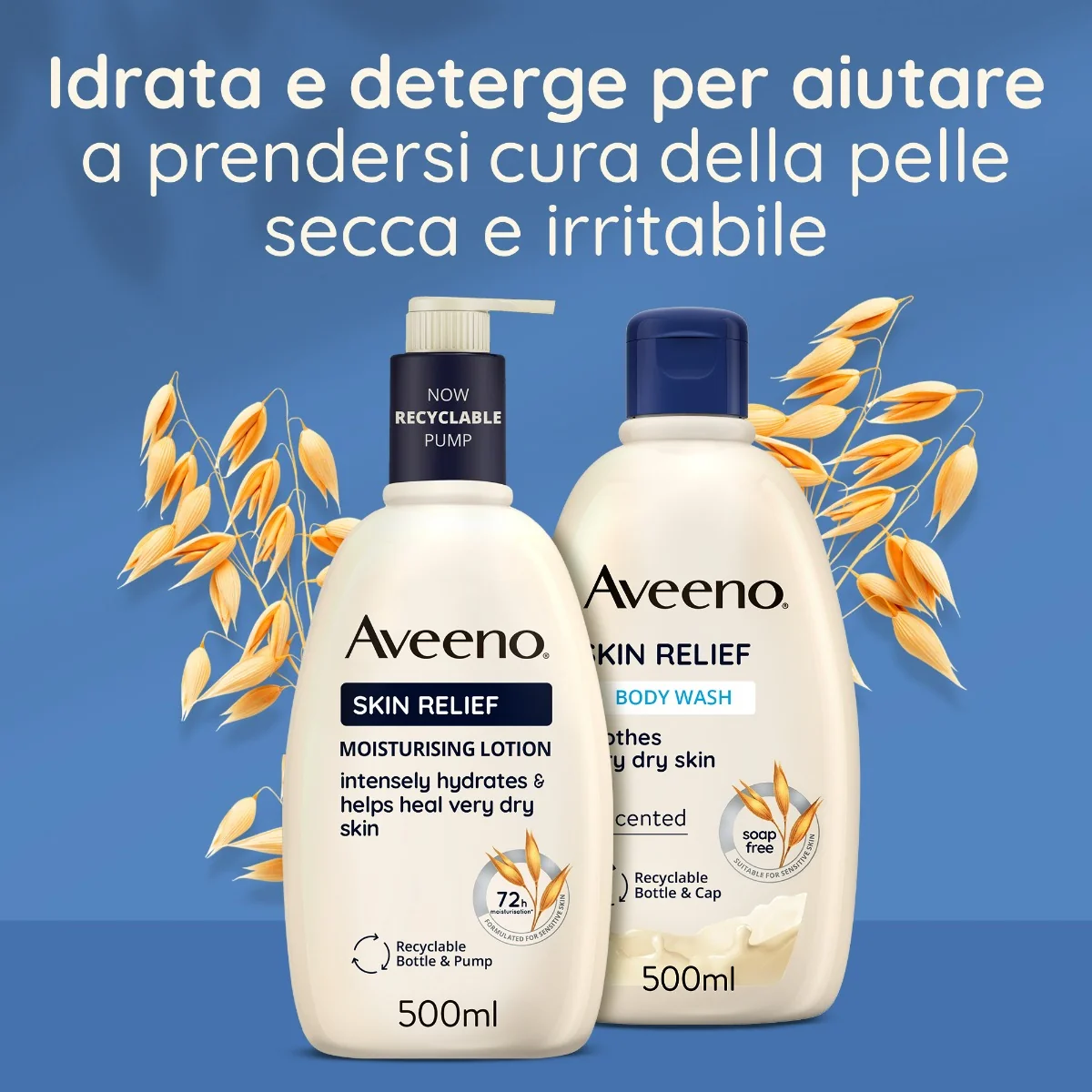 Aveeno Skin Relief Wash Bagno Doccia Lenitivo 500 Ml Formula Vegana