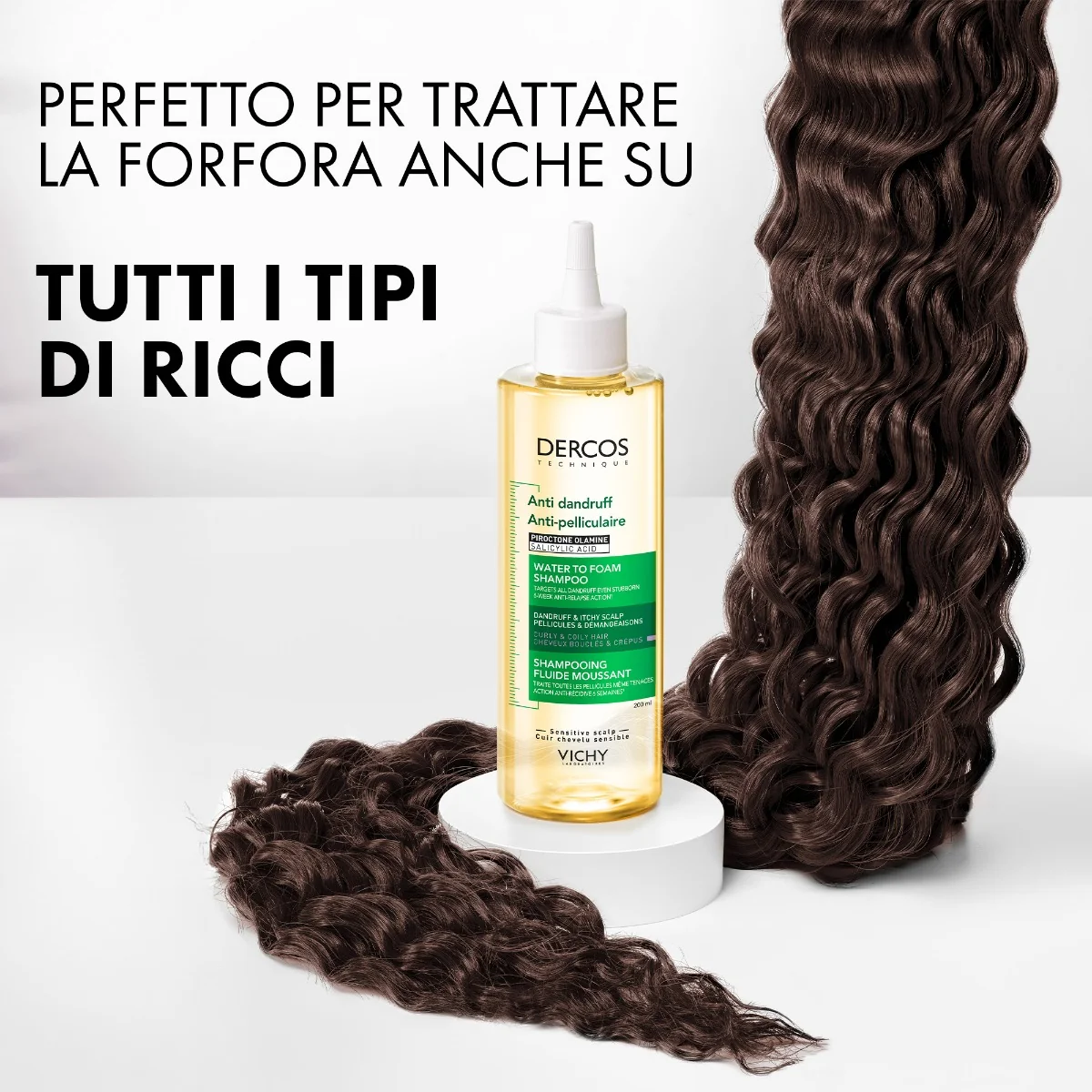 Vichy Dercos Technique Shampoo Anti Dandruff Acqua Mousse 200 ml Shampoo Anti-Forfora