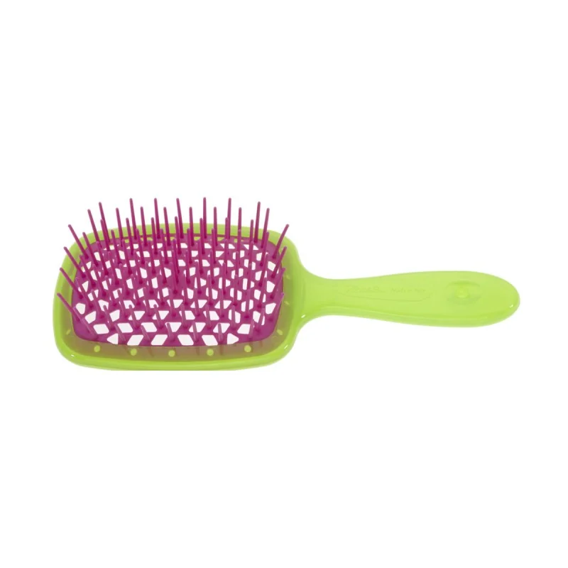 Janeke Superbrush Spazzola Small Verde con Riccio Fucsia Foratura Brevettata