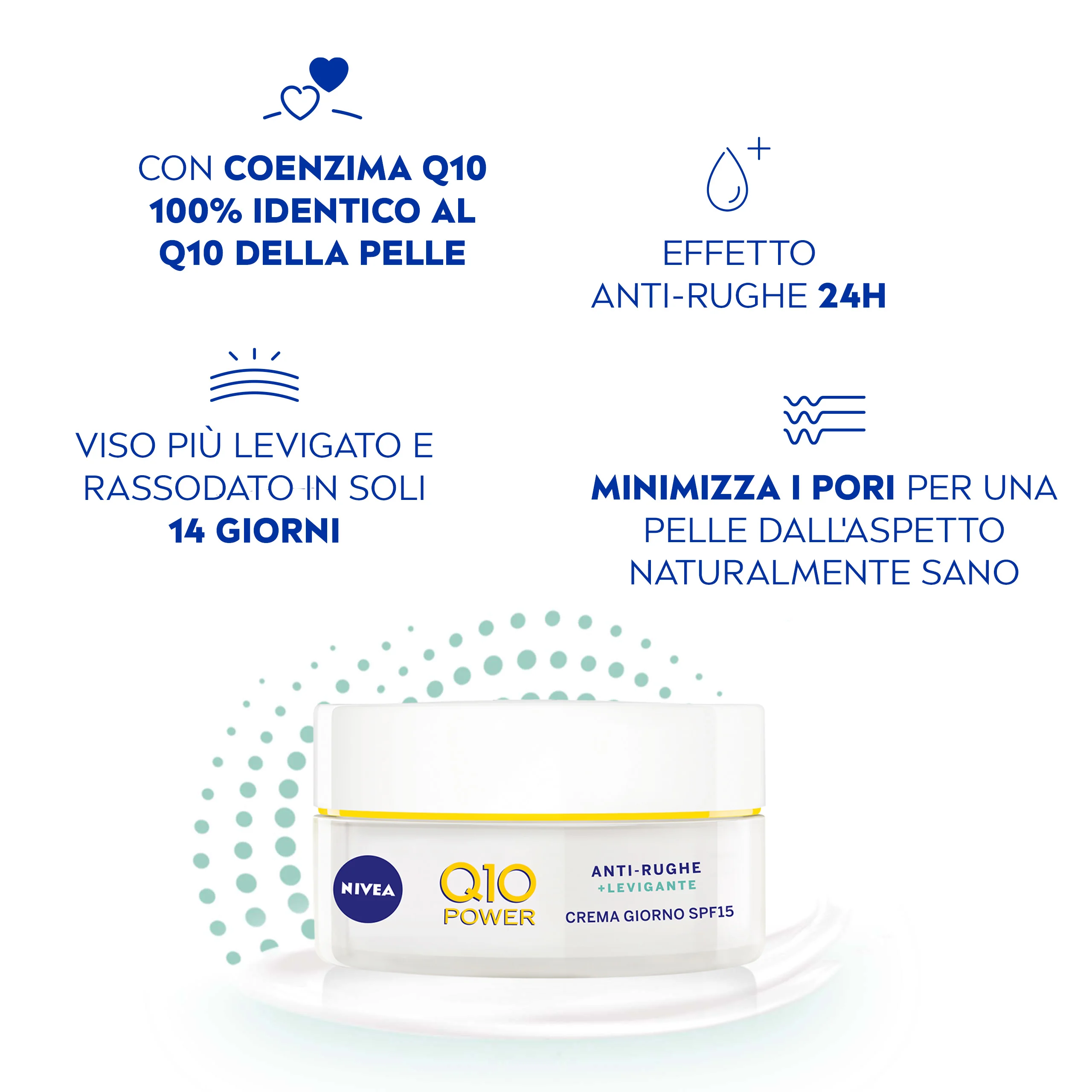 Nivea Q10 Power Crema Giorno Anti-Rughe + Levigante SPF 15 Anti- età