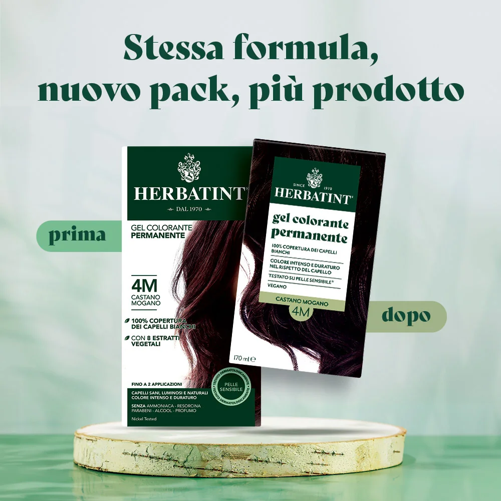 Herbatint Gel Colorante Permanente 4M Castano Mogano 170 Ml Colore Intenso e Duraturo