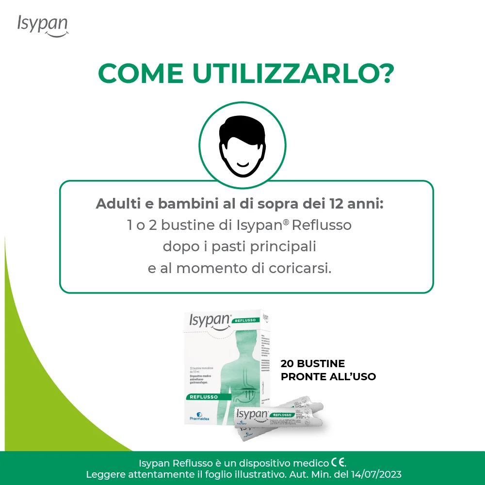 Isypan Reflusso 20 Bustine da 10 ml Anti reflusso gastroesofageo