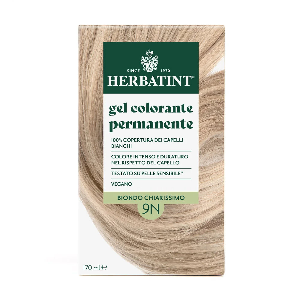Herbatint Gel Colorante Permanente 9N Biondo Chiarissimo 170 Ml Colore Intenso e Duraturo