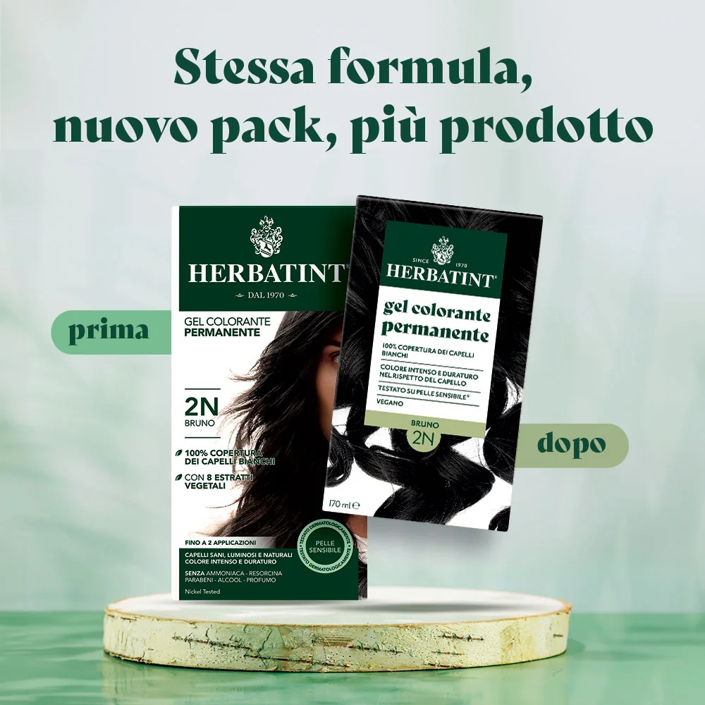 Herbatint Gel Colorante Permanente 2N Bruno 170 Ml Colore Intenso e Duraturo
