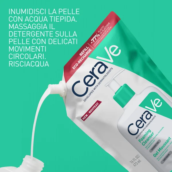 Cerave Refill Schiuma Detergente 473 ml Ricarica Detergente ad uso quotidiano