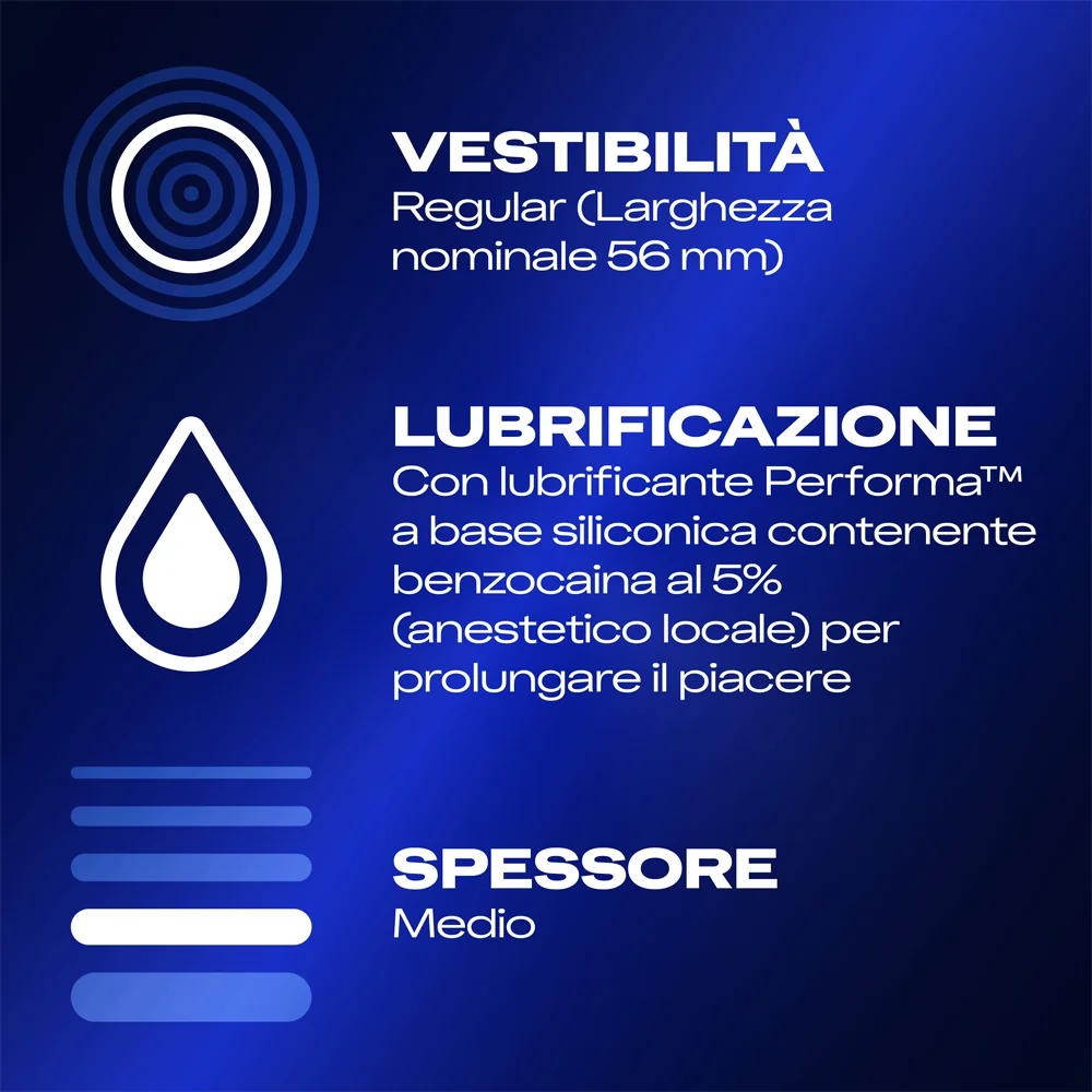 Durex Performa Preservativi Ritardanti 12 Pezzi Prolungano il Piacere