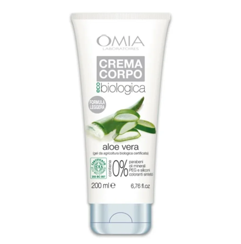 Omia Crema Corpo Ecobio con Aloe Vera Del Salento 200 ml Idratante e Rigenerante
