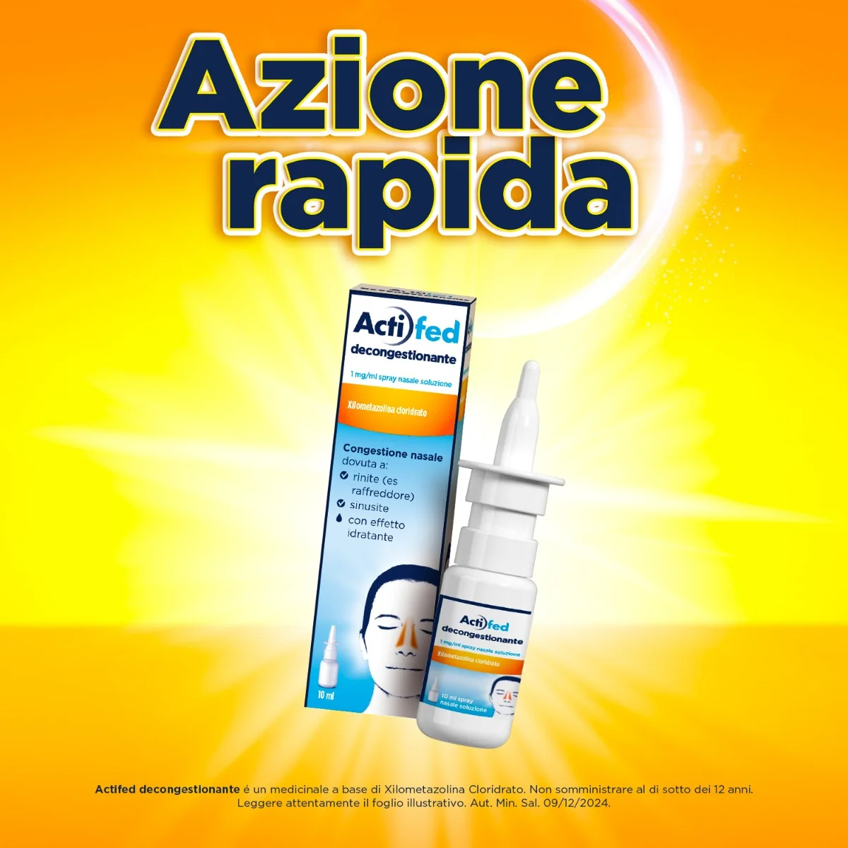 Actifed Spray Nasale 10 Ml Decongestionante Rinite e Sinusite