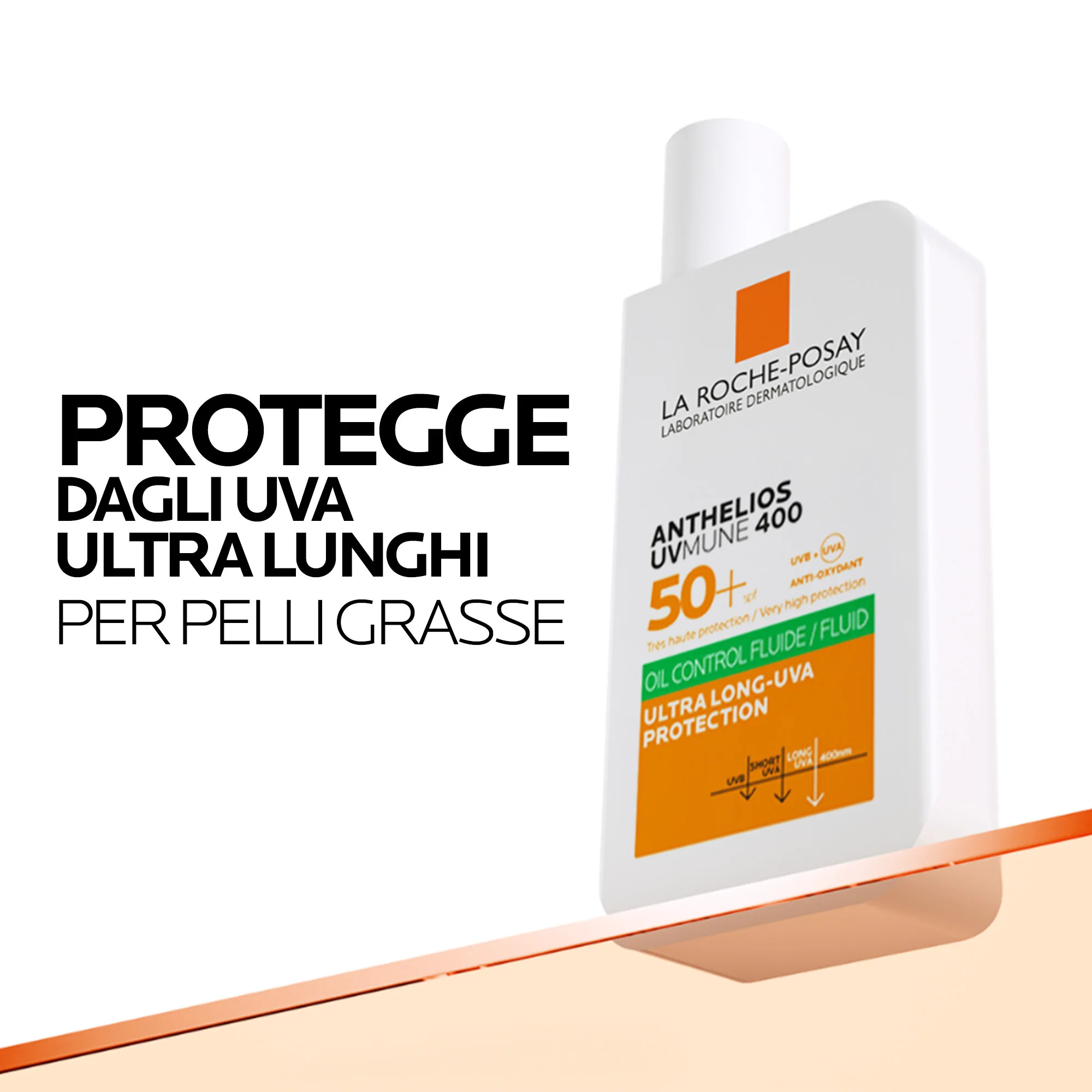 La Roche-Posay Anthelios UVMune 400 Fluido Oil Control SPF50+ 50 ml Solare Viso Ideale per la pelle grassa