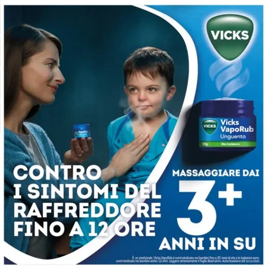 Vicks Vaporub Vasetto da 100 g Per Raffreddore, Mal Di Gola, Tosse E Naso Chiuso