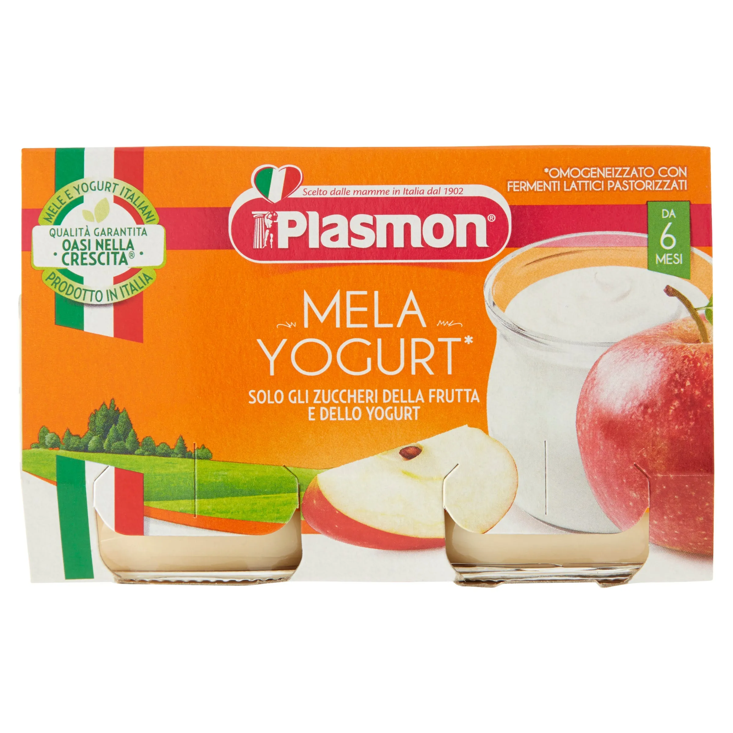 Plasmon Omogeneizzato Yogurt/Mela 120 gx2 Pezzi Alimento per l'infanzia