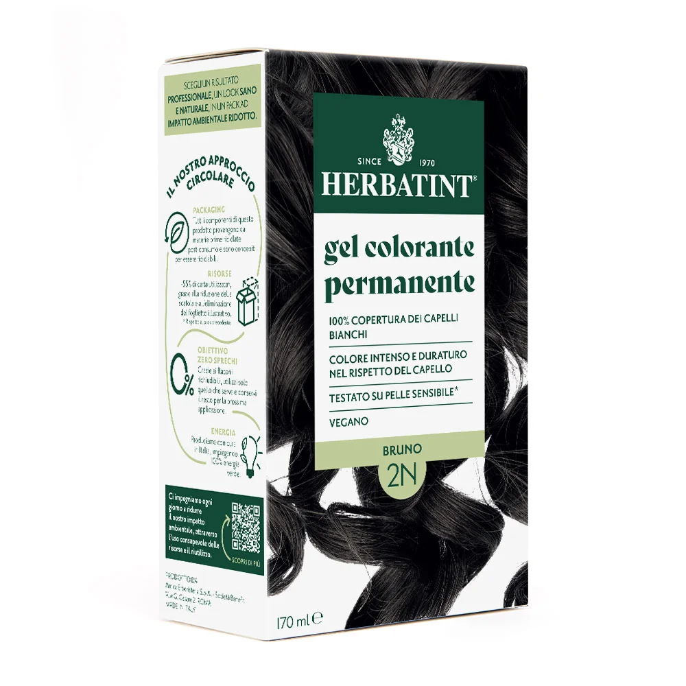 Herbatint Gel Colorante Permanente 2N Bruno 170 Ml Colore Intenso e Duraturo