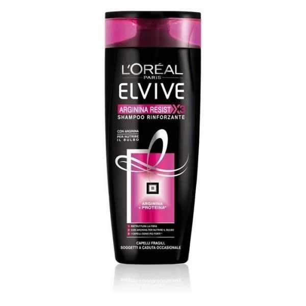 Saipo L'oreal Elvive Sh Arginina Resist X3 250 Ml Shampoo per Capelli Deboli e con Carenza di Resistenza