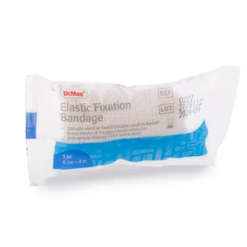 Dr.Max Elastic Fixation Bandage 6 cm x 4 m Benda Elastica Per la Medicazione delle Ferite