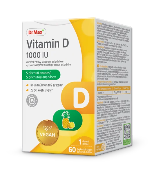 Dr. Max Vitamina D 60 Compresse Masticabili Supporta Ossa, Denti, Muscoli e Sistema Immunitario