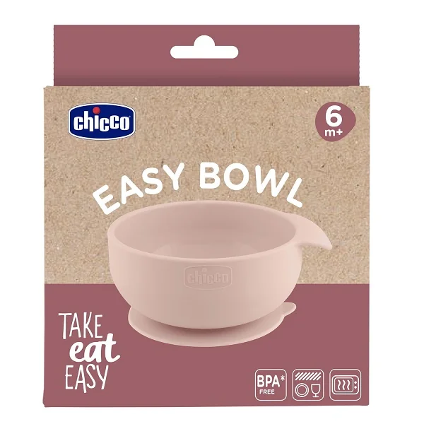 Chicco Ciotola In Silicone Rosa 6M+