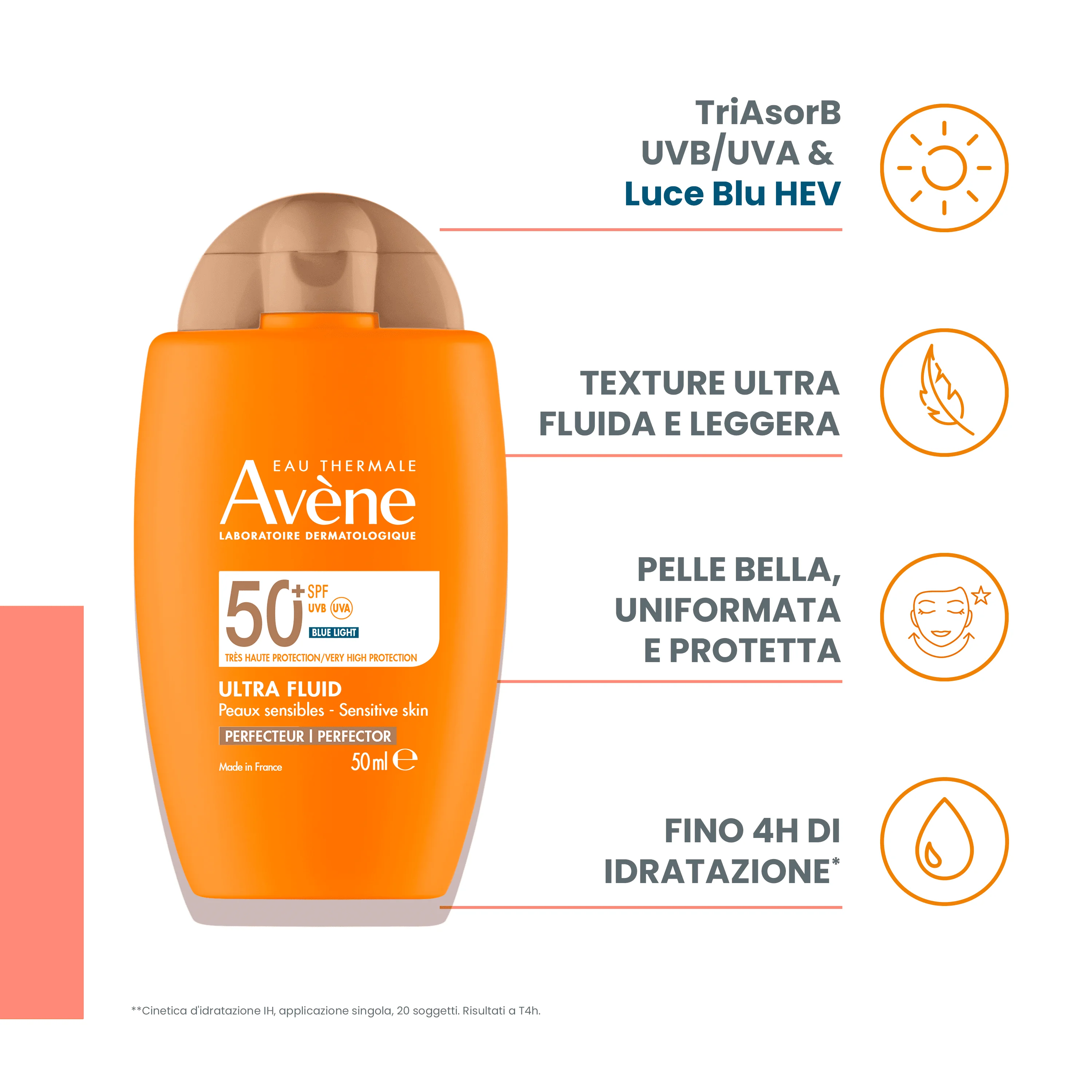 Eau Thermale Avène Ultra Fluid Perfezionatore Protezione molto alta Spf50+ 50 ml Pelle Normale