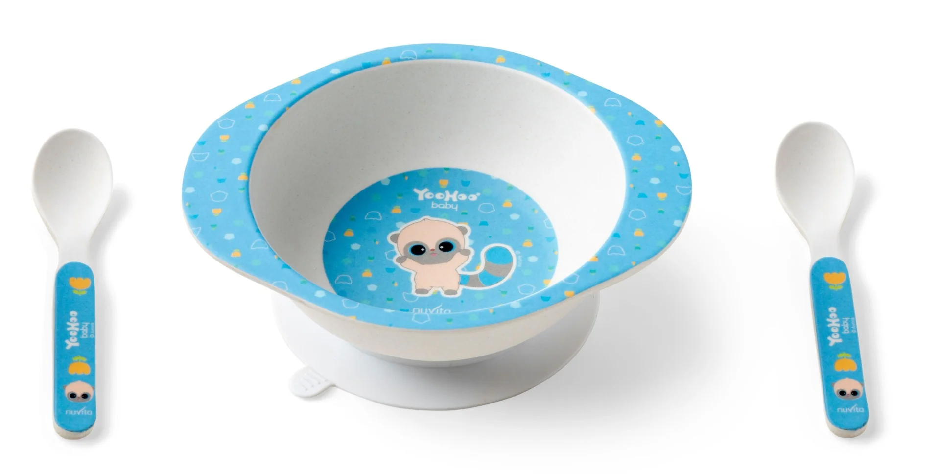 Nuvita Yoohoo Baby Bamboo Kit Pappa - Blu Set Pappa 9 Mesi +