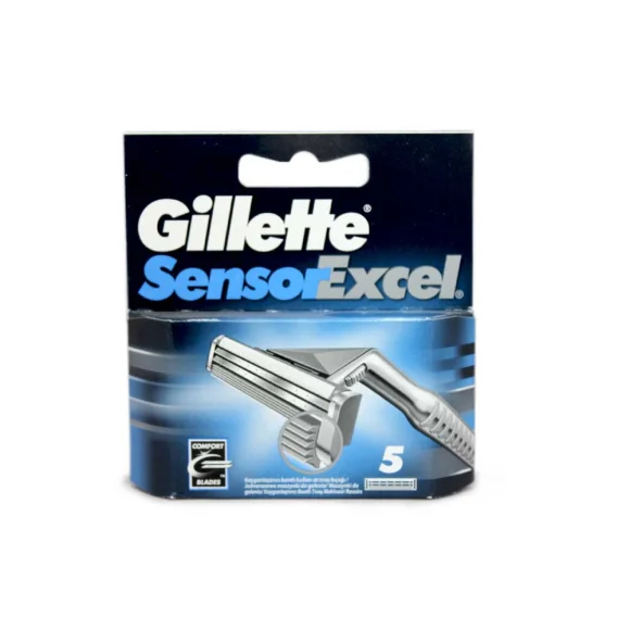 Gillette Sensor Excel Lame 5 Compresse Lame di Ricambio per Rasatura Uomo