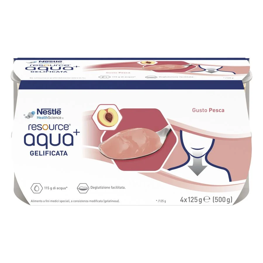 Resource Acqua gelificata gusto pesca 4 x 125g Per Disfagia