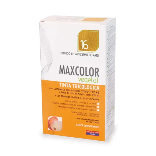 Max Color Vegetal Tint 16 Biondo Chiarissimo Dorato 140 ml Tintura Capelli