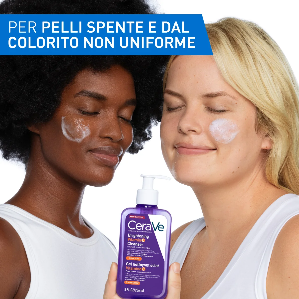 Cerave Detergente Illuminante Vitamina C 236 ml Detergente Viso Esfoliante