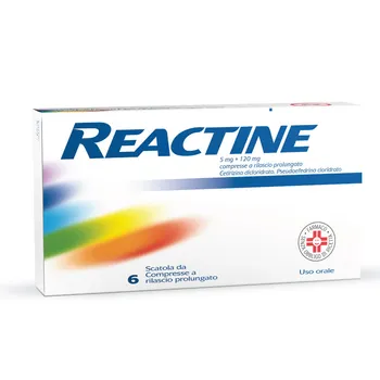 Reactine 5 + 120 mg 6 Compresse Farmaco Antistaminico