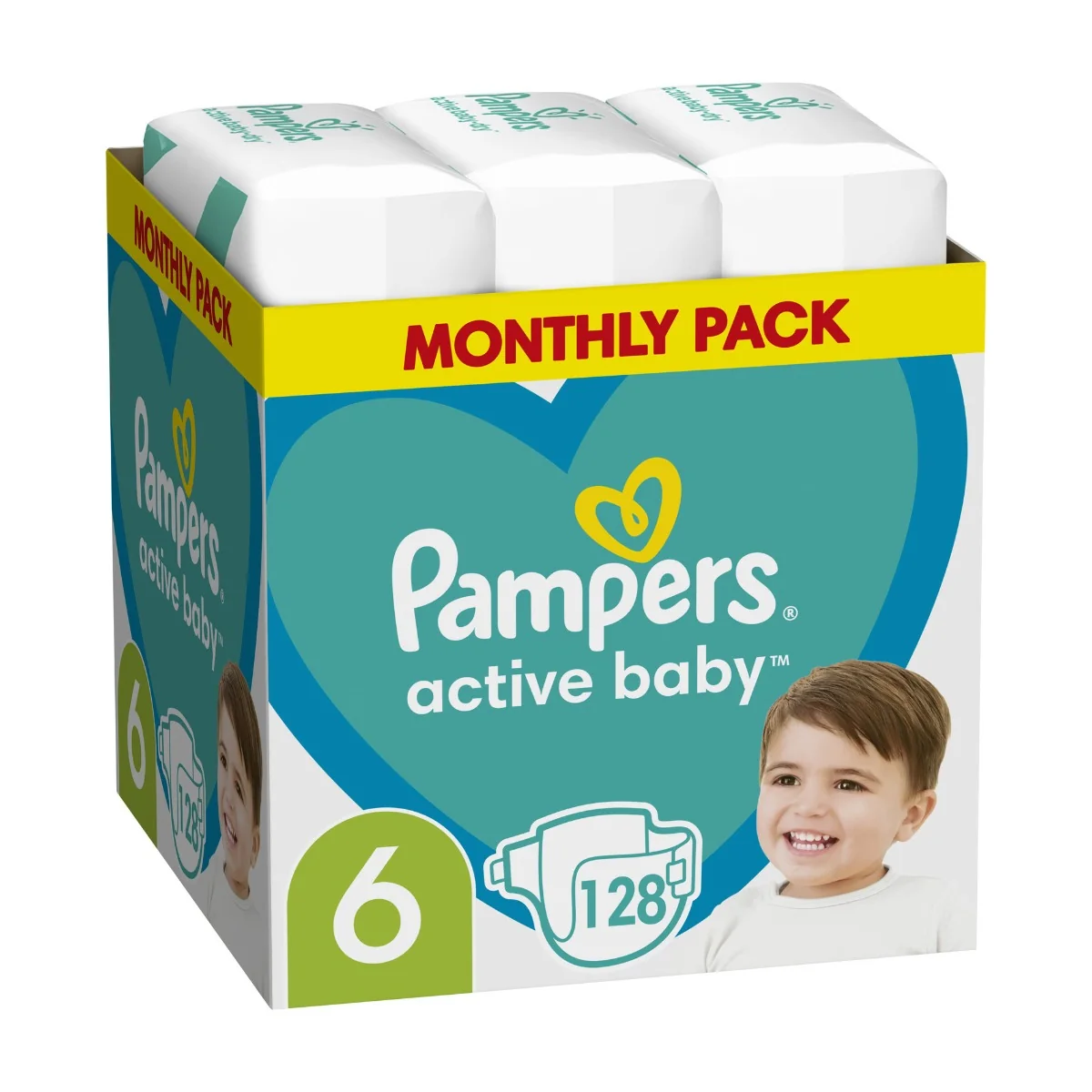 Pampers Active Baby Nappies 6X128 13-18 Kg