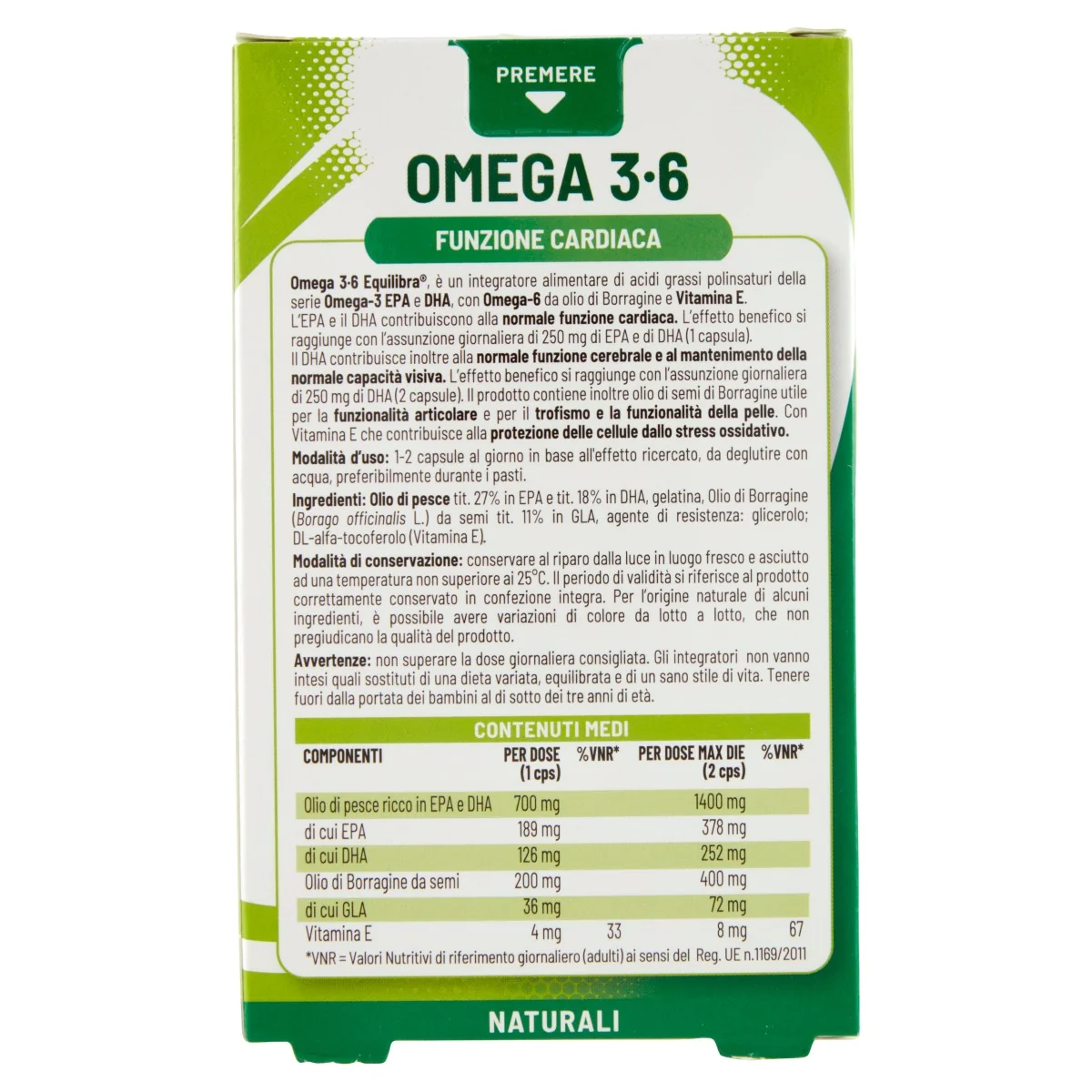 Equilibra Omega 3-6 32 Perle Funzione Cardiaca