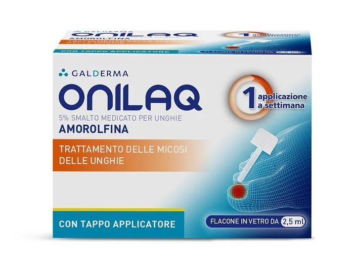 Onilaq 2,5 ml Smalto Medicato per Unghie 5% Amorolfina Trattamento Onicomicosi