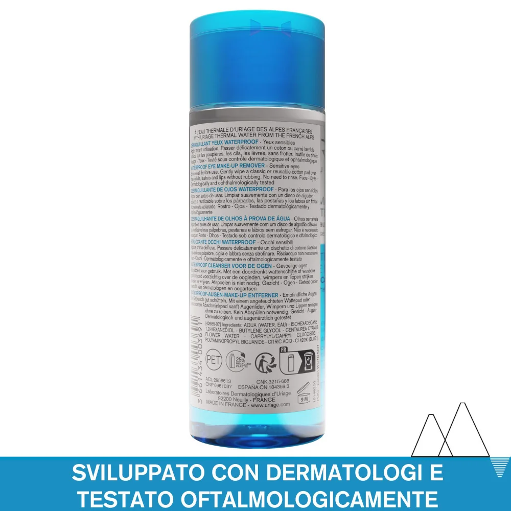 Uriage Eau Thermale Struccante Occhi Bifasico Waterproof 100 ml Tutti i Tipi di Pelle