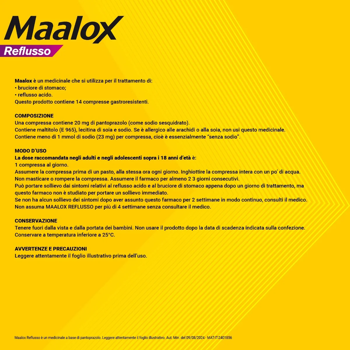 Maalox Reflusso 20 mg 14 Compresse Azione Anti-Reflusso