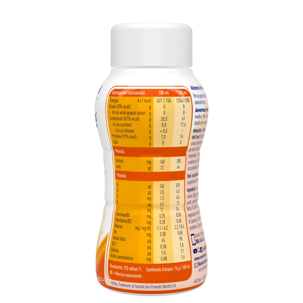 Meritene Frutta Gusto Arancia 200 ml Supplemento Alimentare