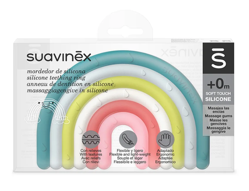 Suavinex Anello Dentizione Step 1 +0 Mesi Arcobaleno Massaggiagengive