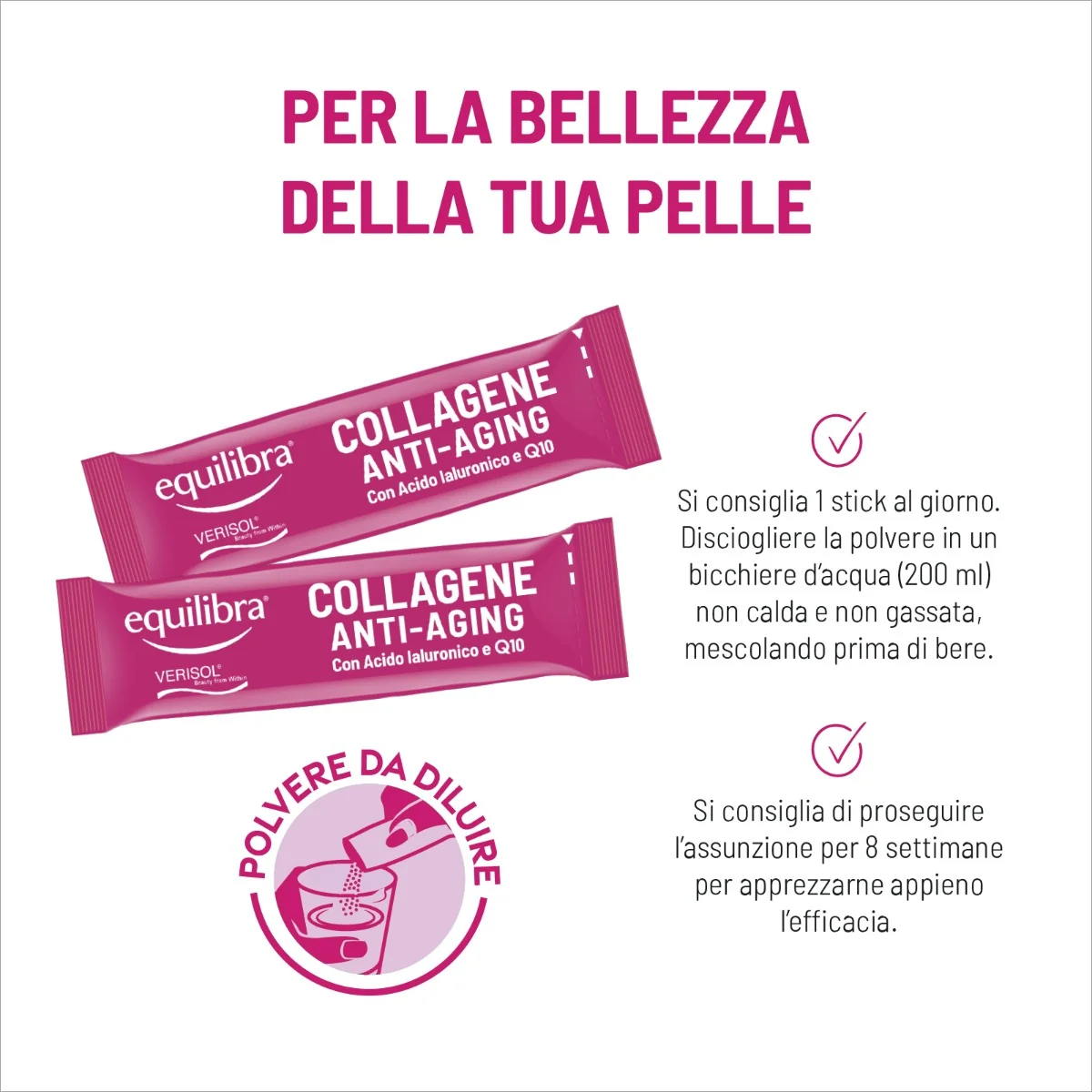 Collagene Antiaging 14 Stick Integratore per Pelle, Capelli e Unghie