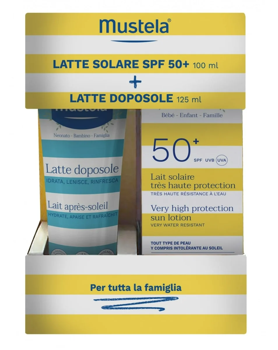 Mustela Bipack Latte solare SPF50+ 100 ml + Latte Doposole 125 ml OMAGGIO