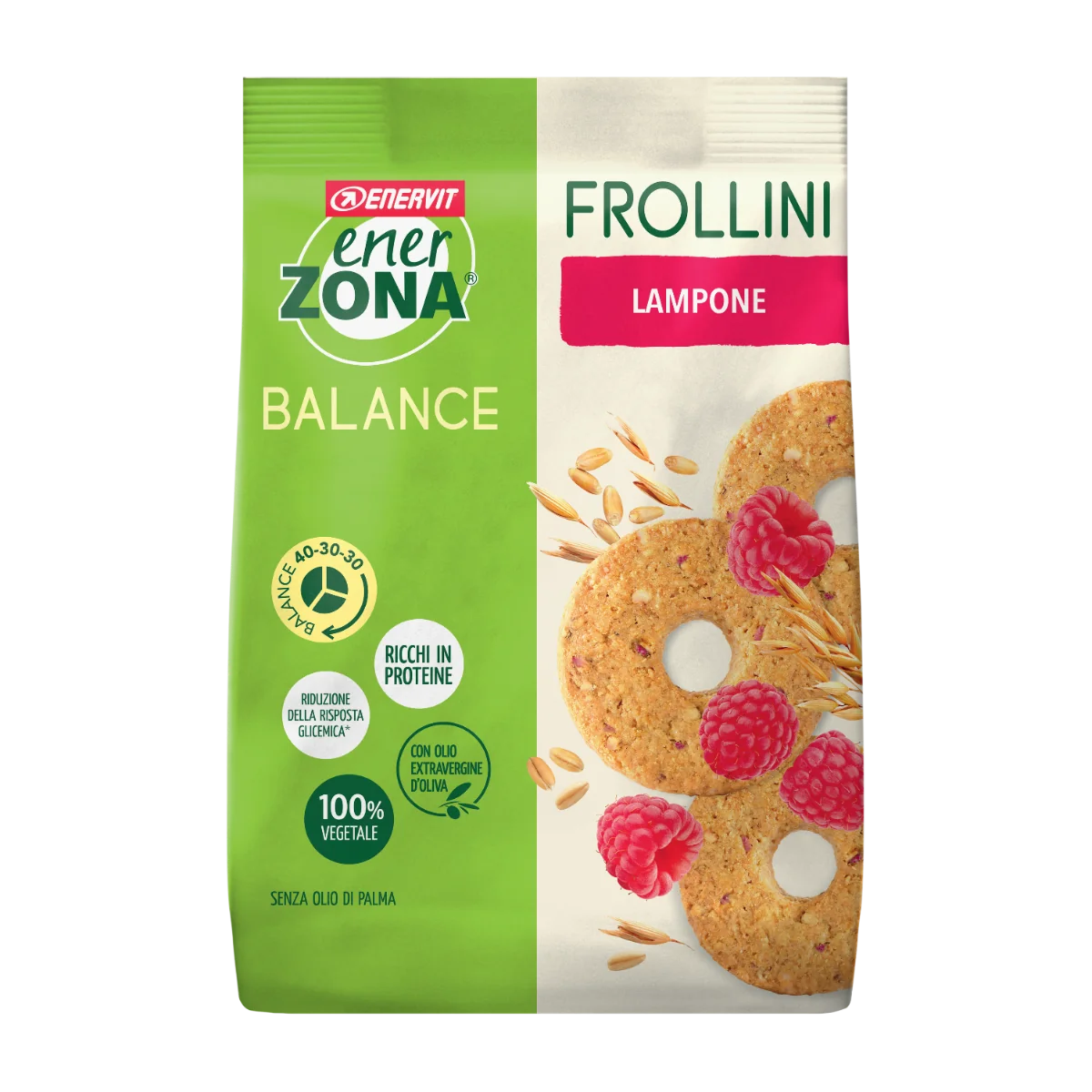 Enerzona Frollino Lampone 250 G Ricchi in Proteine e in Fibre