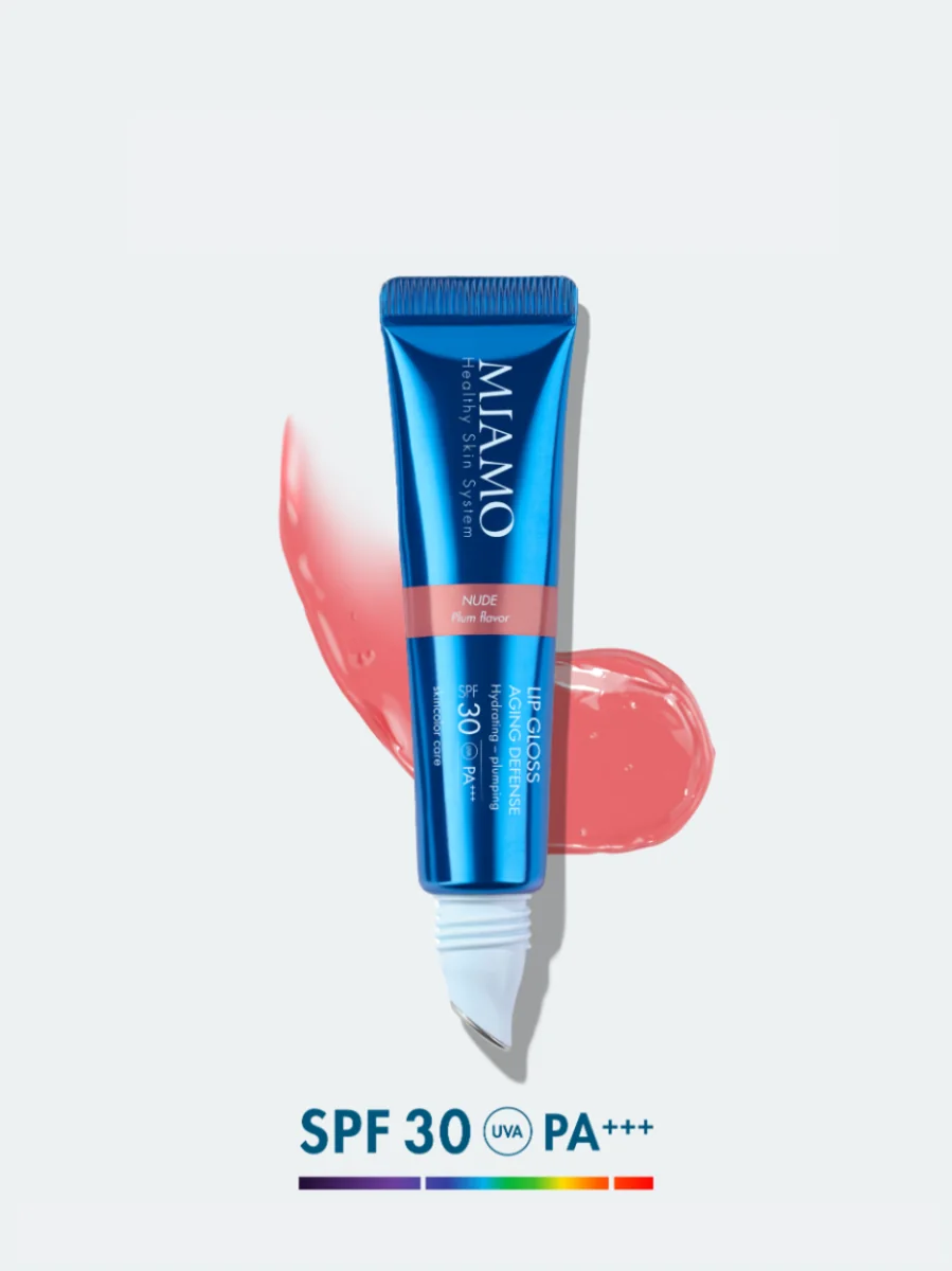 Miamo Skincolor Care Lip Gloss Aging Defense Spf 30+ Nude Plum Flavor 15 Ml
