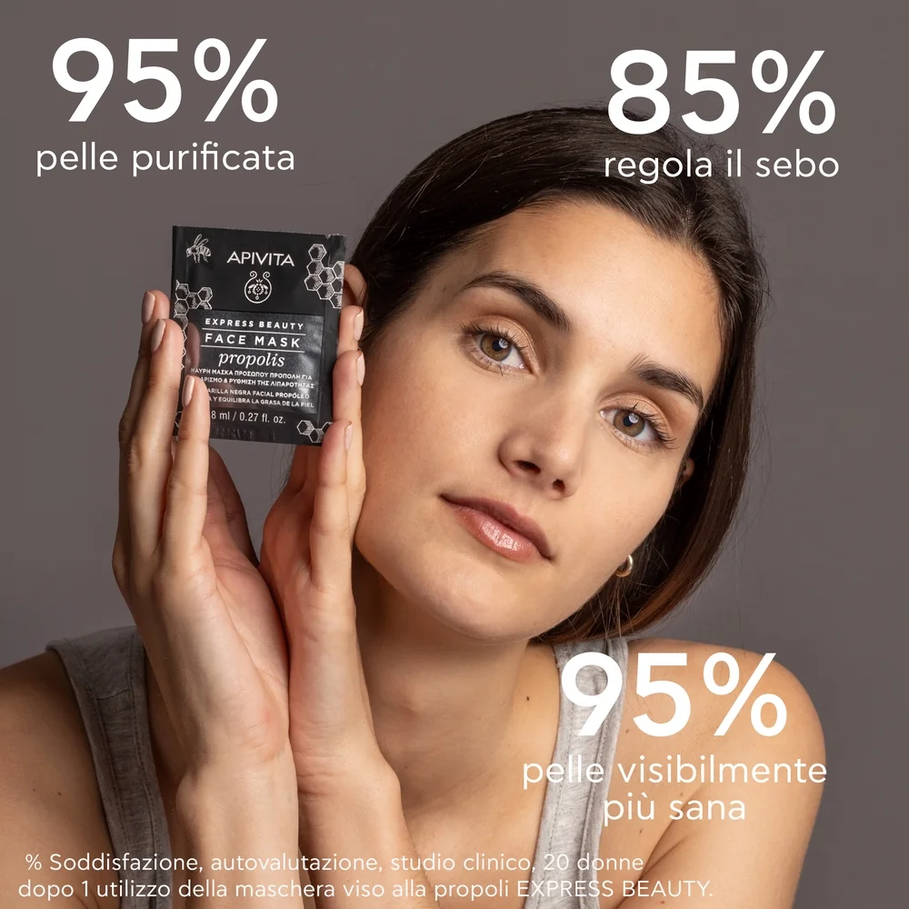 Apivita Express Propolis 2 X 8 Ml Maschera Nera Purificante