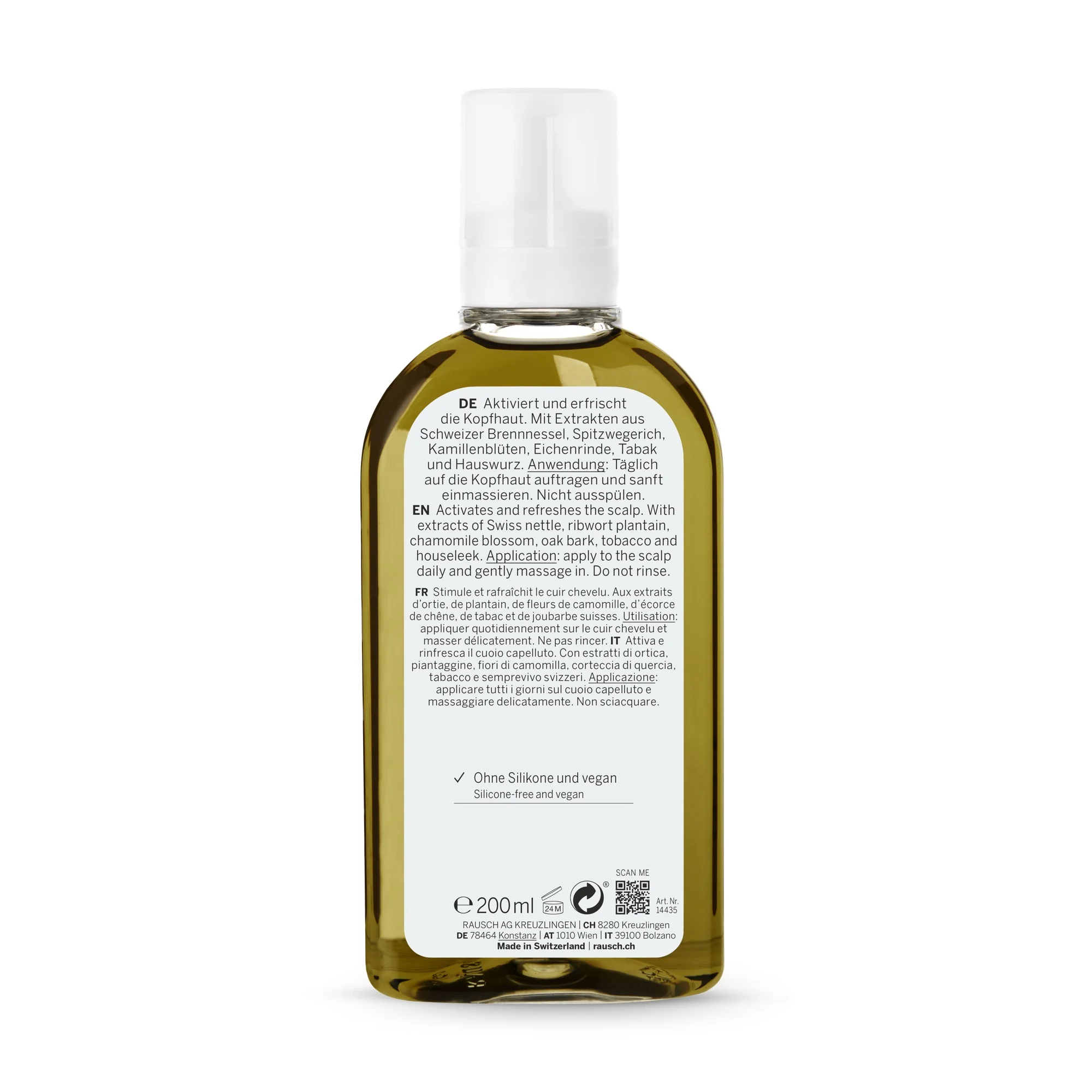 Rausch Tonificante Per Cuoio Capelluto Alle Erbe Svizzere 200 Ml