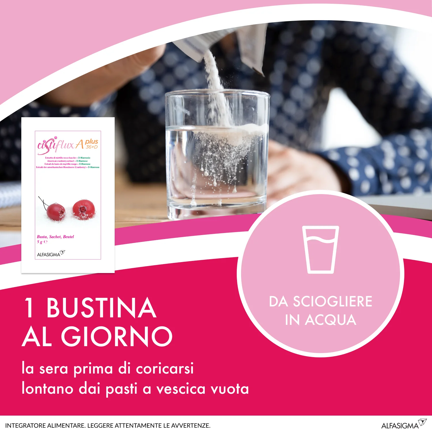 Cistiflux A Plus 36+D Integratore Vie Urinarie 14 Bustine
