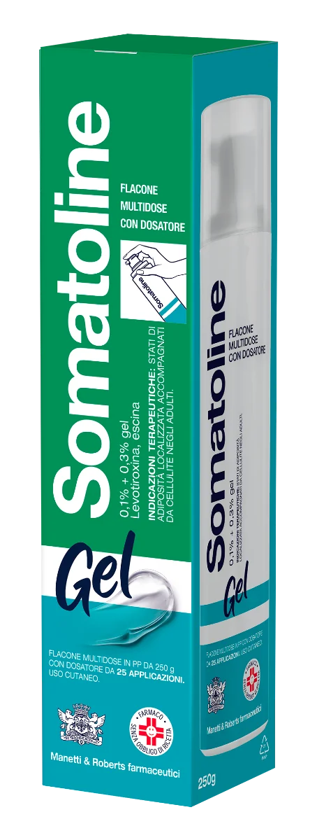 Somatoline Gel 1 Flacone 250 Ml 0,1% + 0,3% Trattamento Gambe Anticellulite